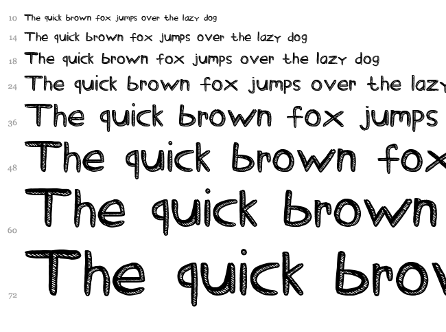 Stick Tickle font waterfall
